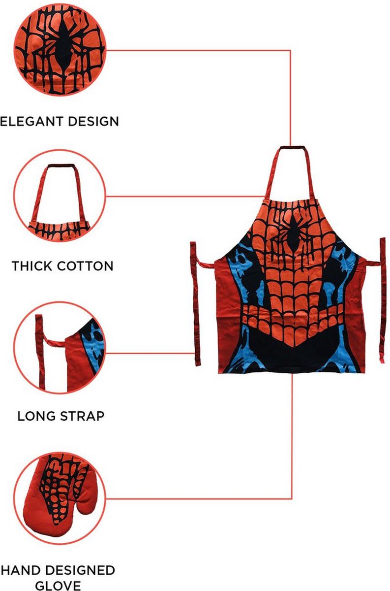 Marvel Spiderman schort en ovenhandschoenenset